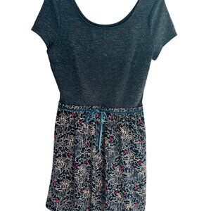 NWT Maison Jules Medium Dress Floral Black Background